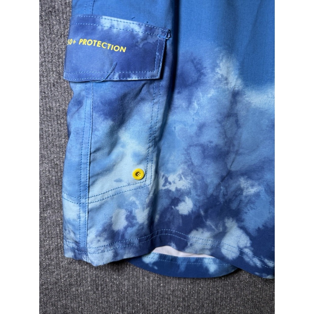 Banana Boat Trunks Mens Large UPF 50 Blue/Yellow Fast Dry Swim Shorts - Picture 3 of 8